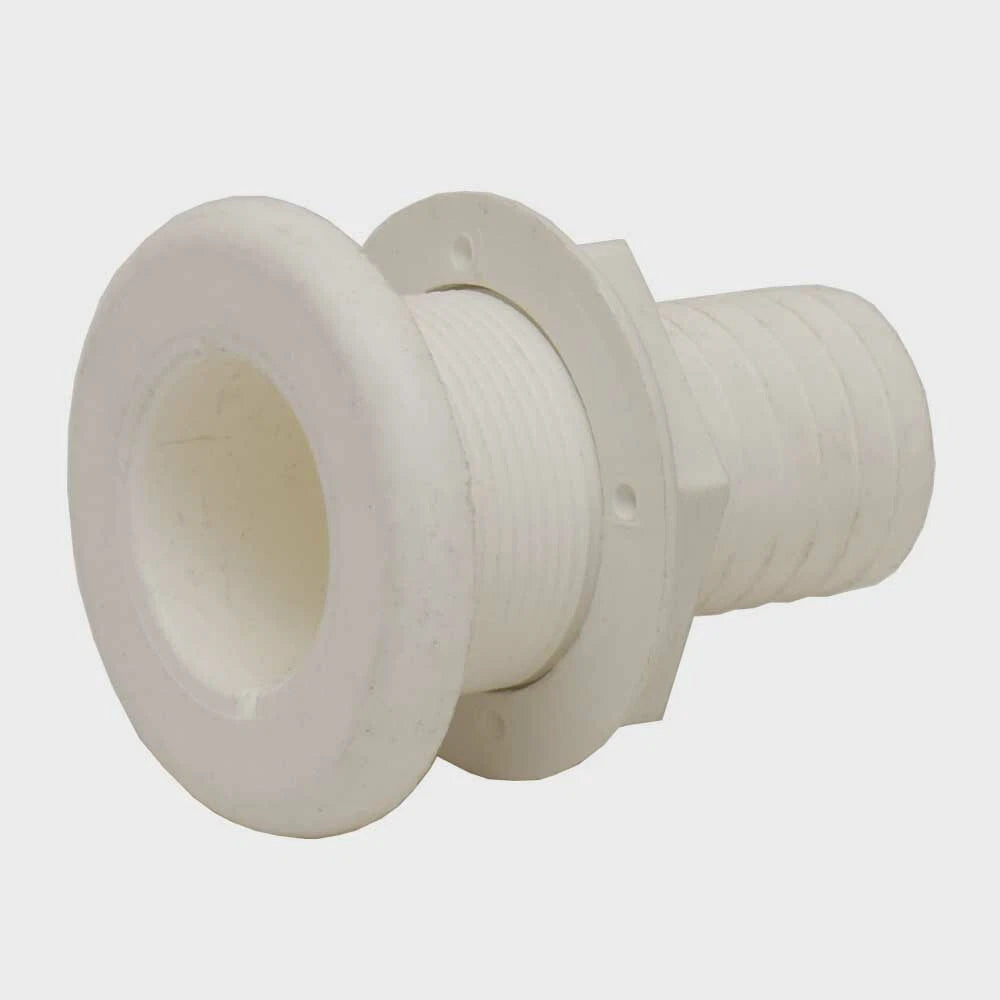 Sea Ray Boat Thru Hull Fitting - 1 1/2 Inch White Plastic