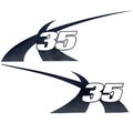 MasterCraft Boat Decal - X-35 Navy Blue Stickers (set of 2)