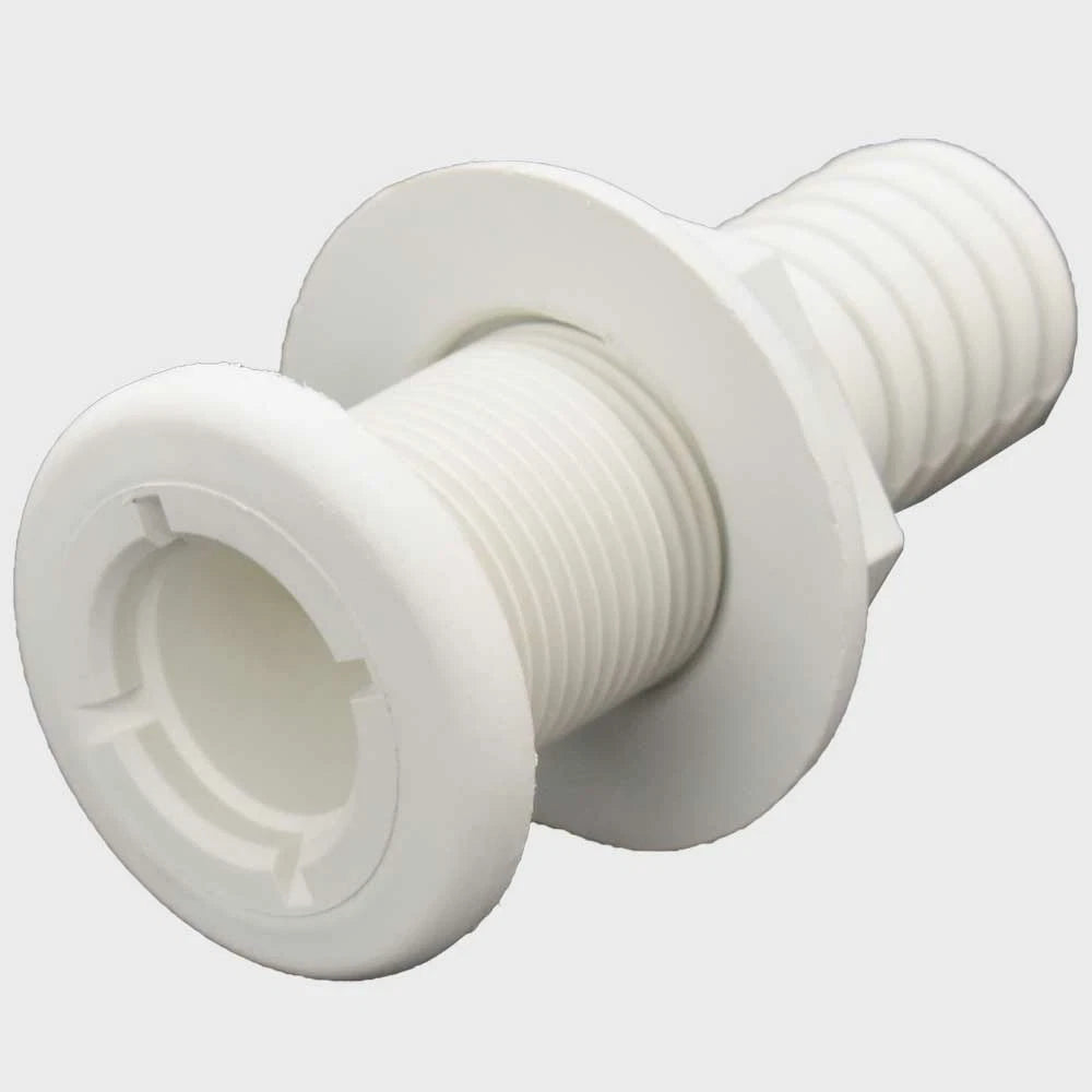 Bass CAT Boat Thru Hull - 1 1/8 Inch OD White Plastic