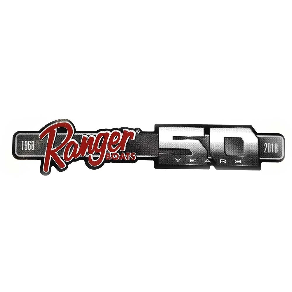 Ranger Boat Emblem Decal Sticker 315323 - 50 Years Red Black