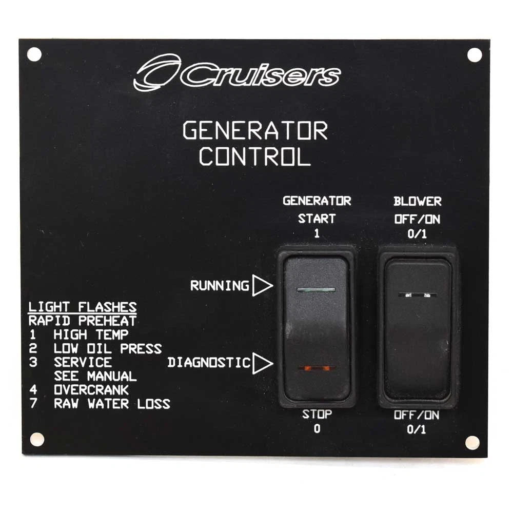 Cruisers Boat Generator Control Switch Panel F0074900 - 5 5/8 X 5 Inch