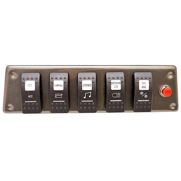 Godfrey Boat Switch Panel - 9 X 2 1/2 Inch Charcoal Gray