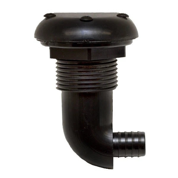 Blue Wave Boat Thru Hull - 3/4 Inch Black Marine Grade Plastic