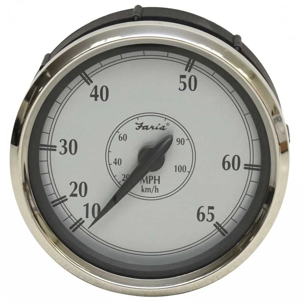 Faria Boat Speedometer Gauge SEK706B - Newport Silver Oversized