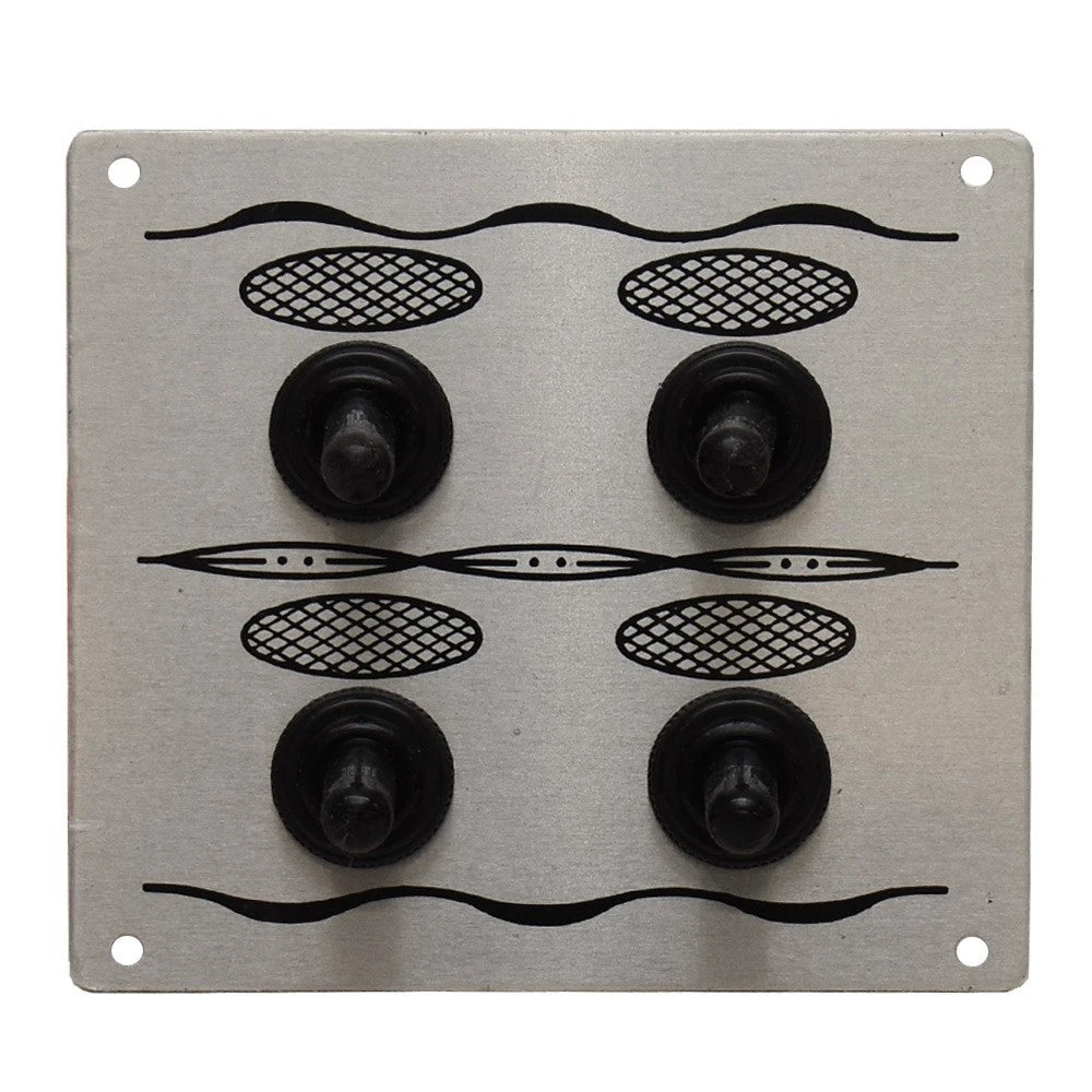 Whitecap Marine Boat Toggle Switch Panel S-8095 - Silver Aluminum