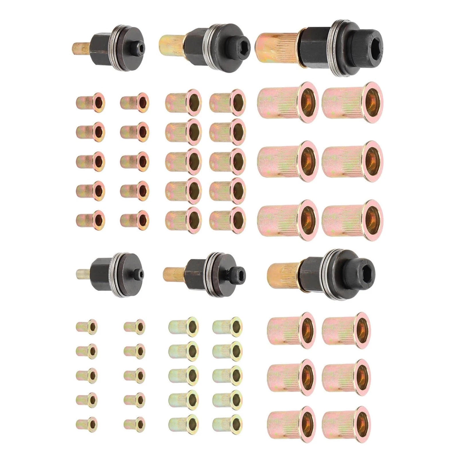 58 PCS Rivet Nut Set Carbon Steel M3 M4 M5 M6 M8 M10 for Workshop Projects