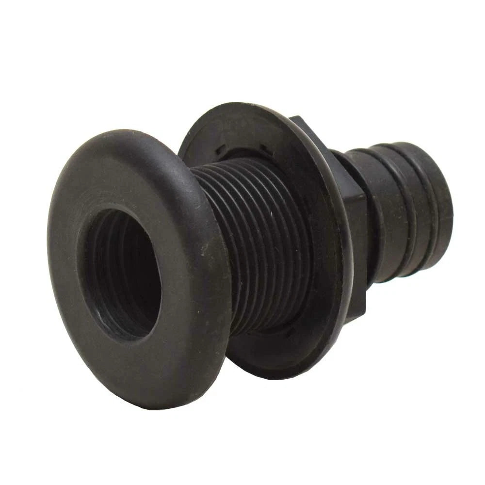 Lund Boat Thru Hull Connector 1831959 - 1 1/8 Inch Barbed Black