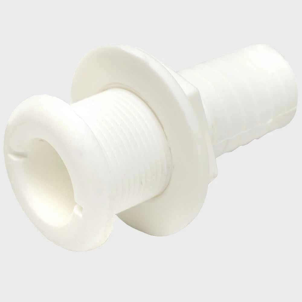 Boat Livewell Thru Hull - 1 1/8 Inch White Plastic