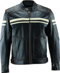 Kuryakyn River Road Hoodlum Vintage Leather Motorcycle Jacket Large