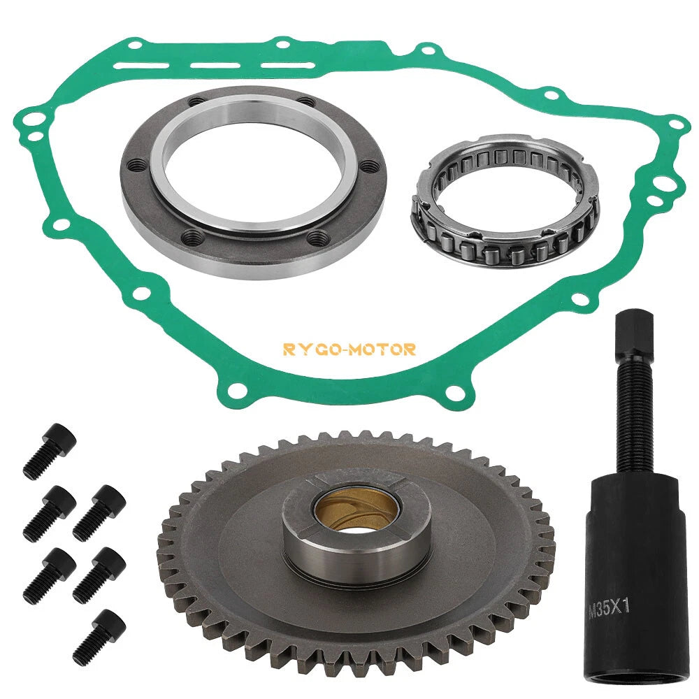 Starter Clutch Starter 49T Gear Flywheel Puller for Yamaha Grizzly 700 2007-24
