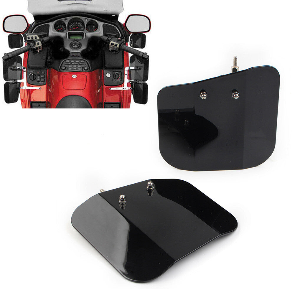 Motorcycle Black Air Wing Windshield Deflector Mirror Mount for Honda F6B 13-17