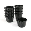 8-Pack - Black Cage Bowls Made of Durable Plastic for Farm Animals and Pets
