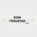 Carver Boat Bow Thruster Label 7160941 - 2 3/4 X 3/4 Inch White Plastic