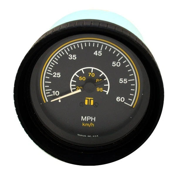 Teleflex Boat Speedometer Gauge 52795 - 60 MPH 3 1/4 Inch Black