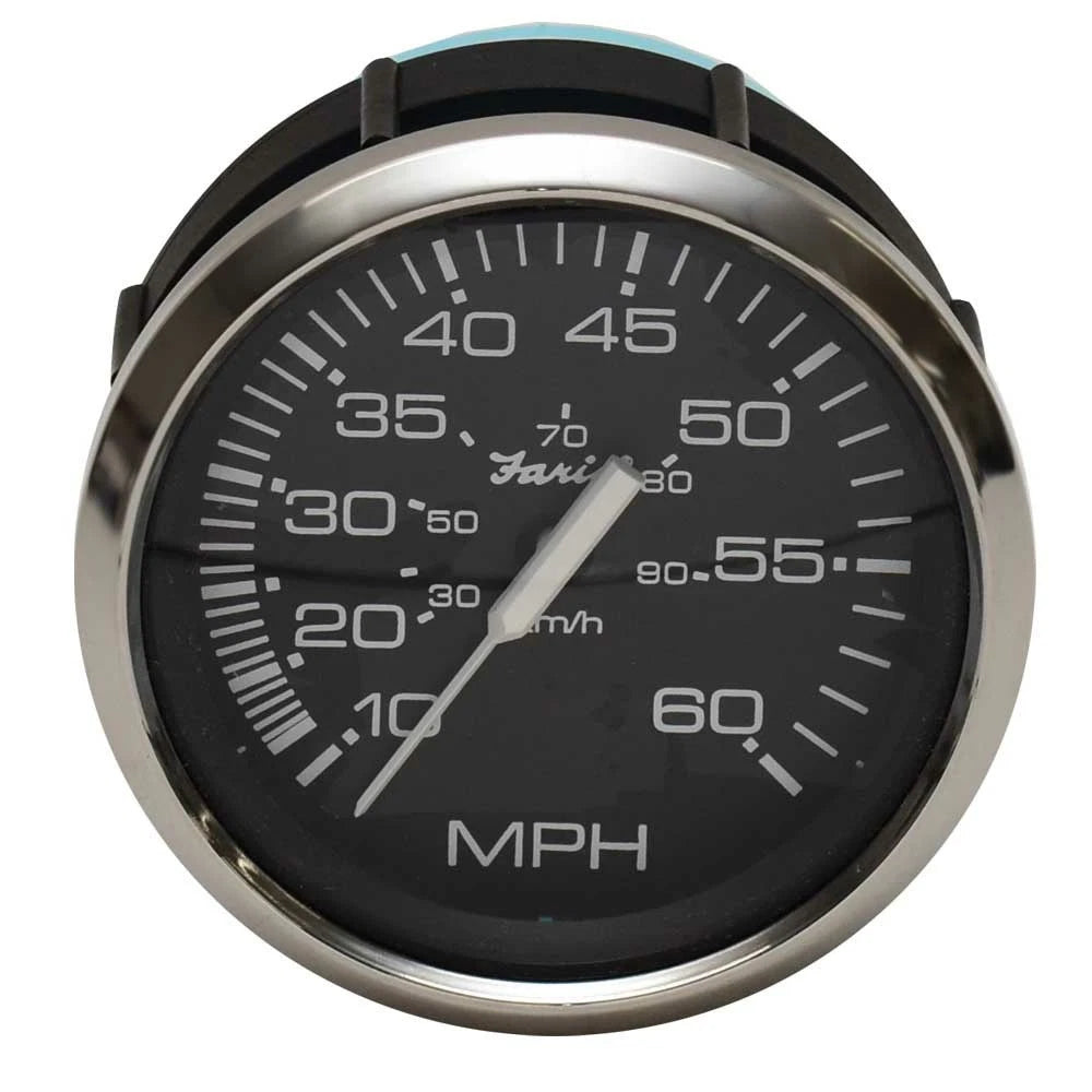 Faria Boat Speedometer Gauge SE8045A - 3 1/4 Inch Silver Black