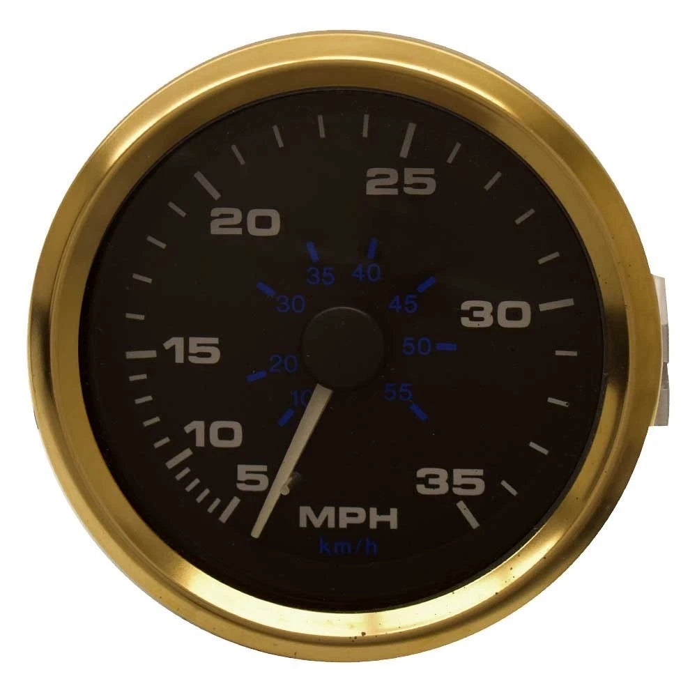 Teleflex Boat Speedometer Gauge 63667 - Premier Pro Gold 3 3/8 Inch