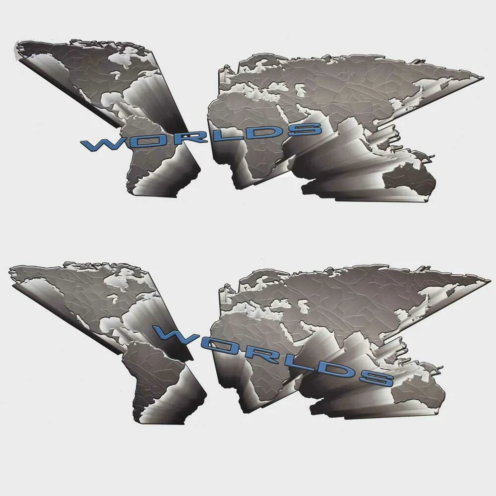 Supra Boat Graphic Decal Sticker - Worlds Edition Emblem (set of 2)