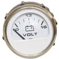 Faria Boat Volt Meter Gauge VPC906A - White - Silver 2 Inch