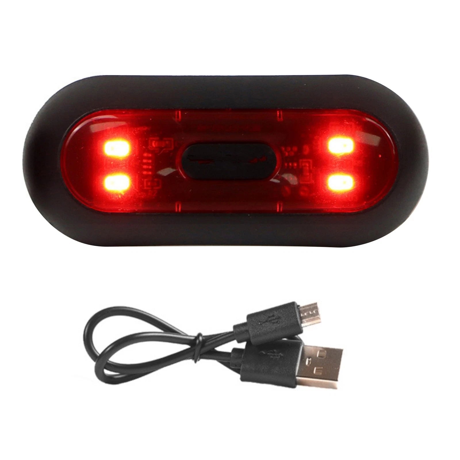 Lot Motorcycle Bicycle Helmet Light Safety Signal LED USB Charge Lamp