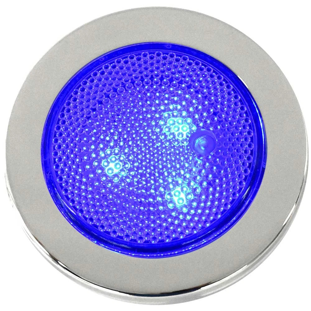 ITC Marine Boat Push Lens Courtesy Light 69331SS-3-BL-S R - SS Blue LED