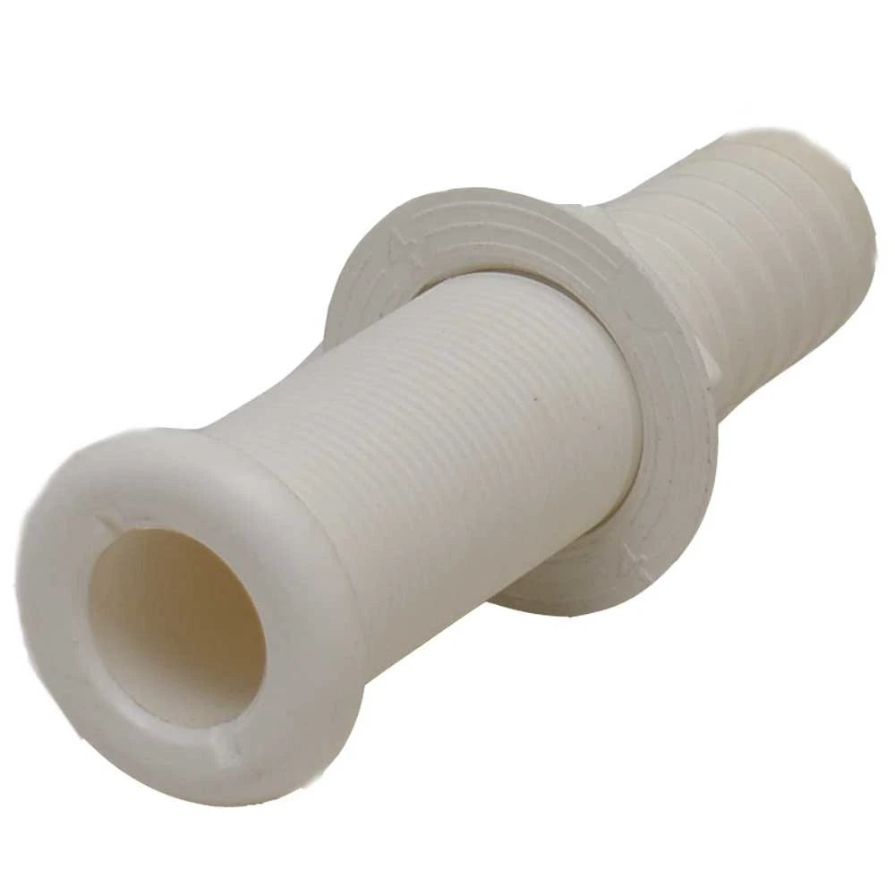 Boat Thru Hull 7409931 - 1 1/8 Inch Barbed White Plastic
