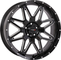 SYSTEM 3 St7 Wheel 20x7 4+3 +10mm Offset for ATV/UTV, Gloss Black/Machined