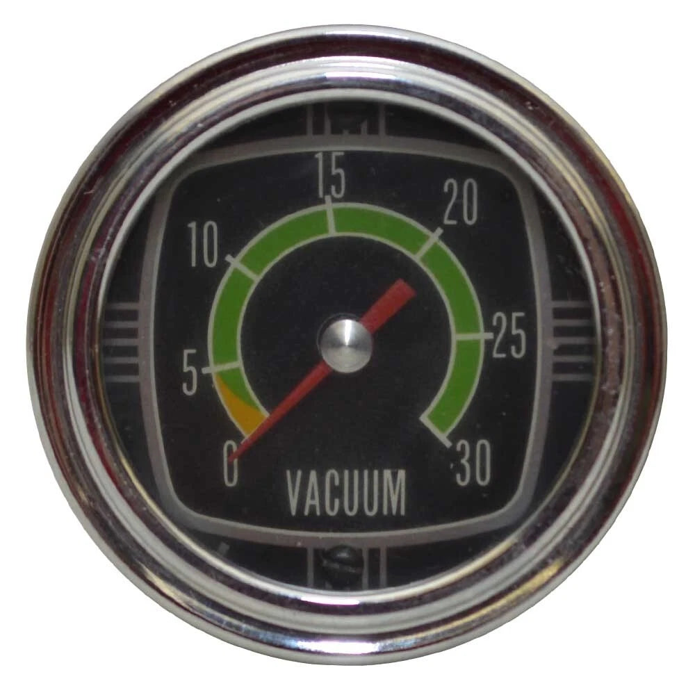 Mercury Boat Classic Vacuum Gauge - Medallion 2 Inch Silver - Black