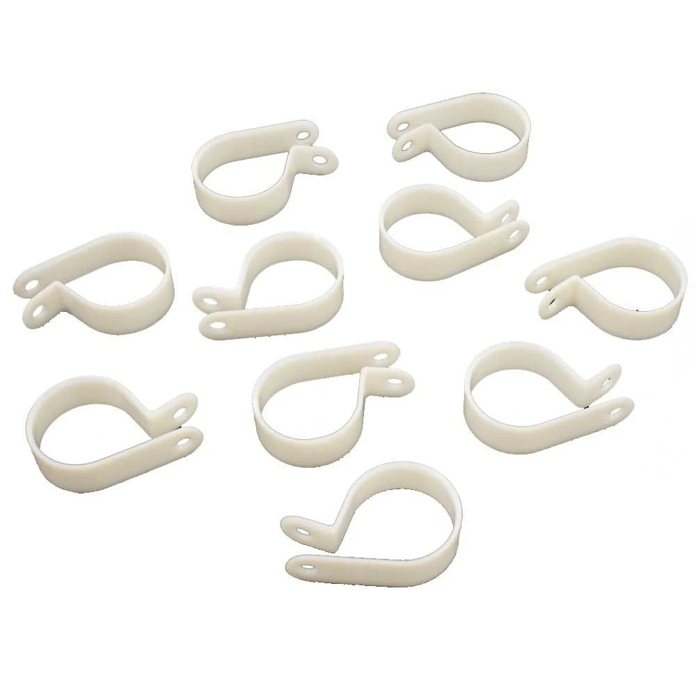 Boat Wire Clamps - 1 Inch White Plastic (set of 10)