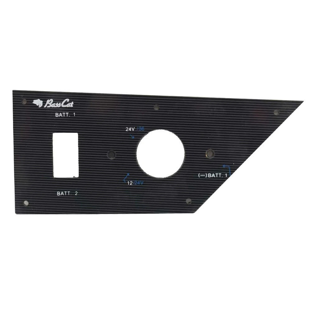 Bass CAT Boat Blank Outlet Bow Panel - 12V 24V Black with Lines