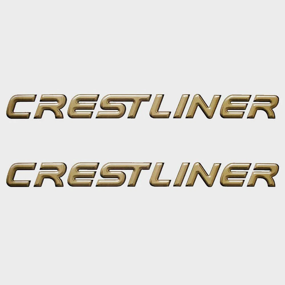 Crestliner Boat Graphic Decals 135069-01 - Gold Vinyl Sticker (pair)
