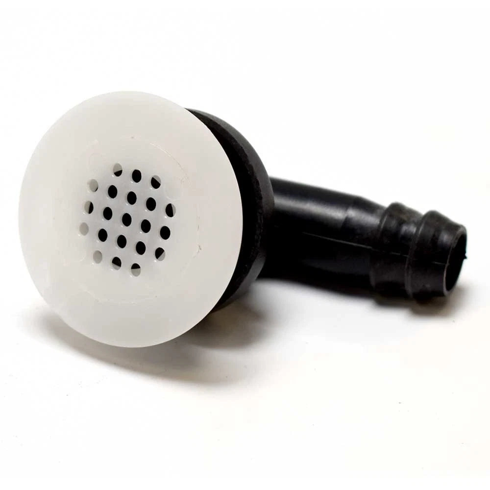 Boat Scupper Drain Elbow 3999 - Black White 5/8 Inch with Strainer