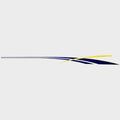 Boat Graphic Decal - Navy Blue - Yellow Sticker