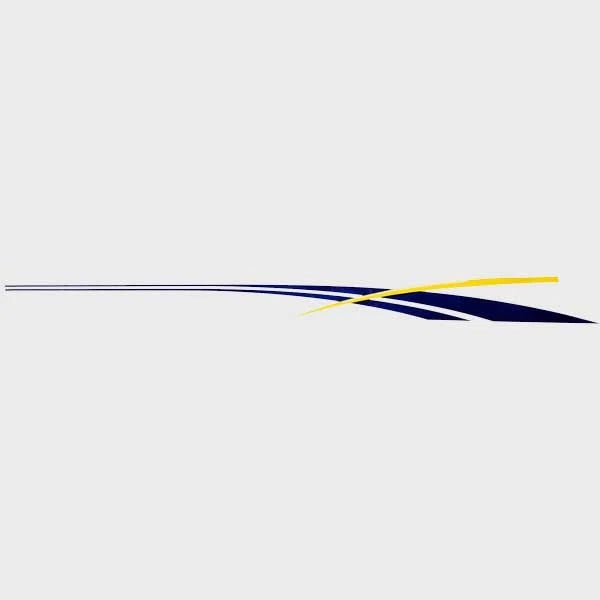 Boat Graphic Decal - Navy Blue - Yellow Sticker