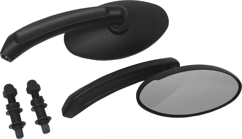 HardDrive Black Oval Side Mirrors for Harley Davidson XG & XL Models 2014-2017