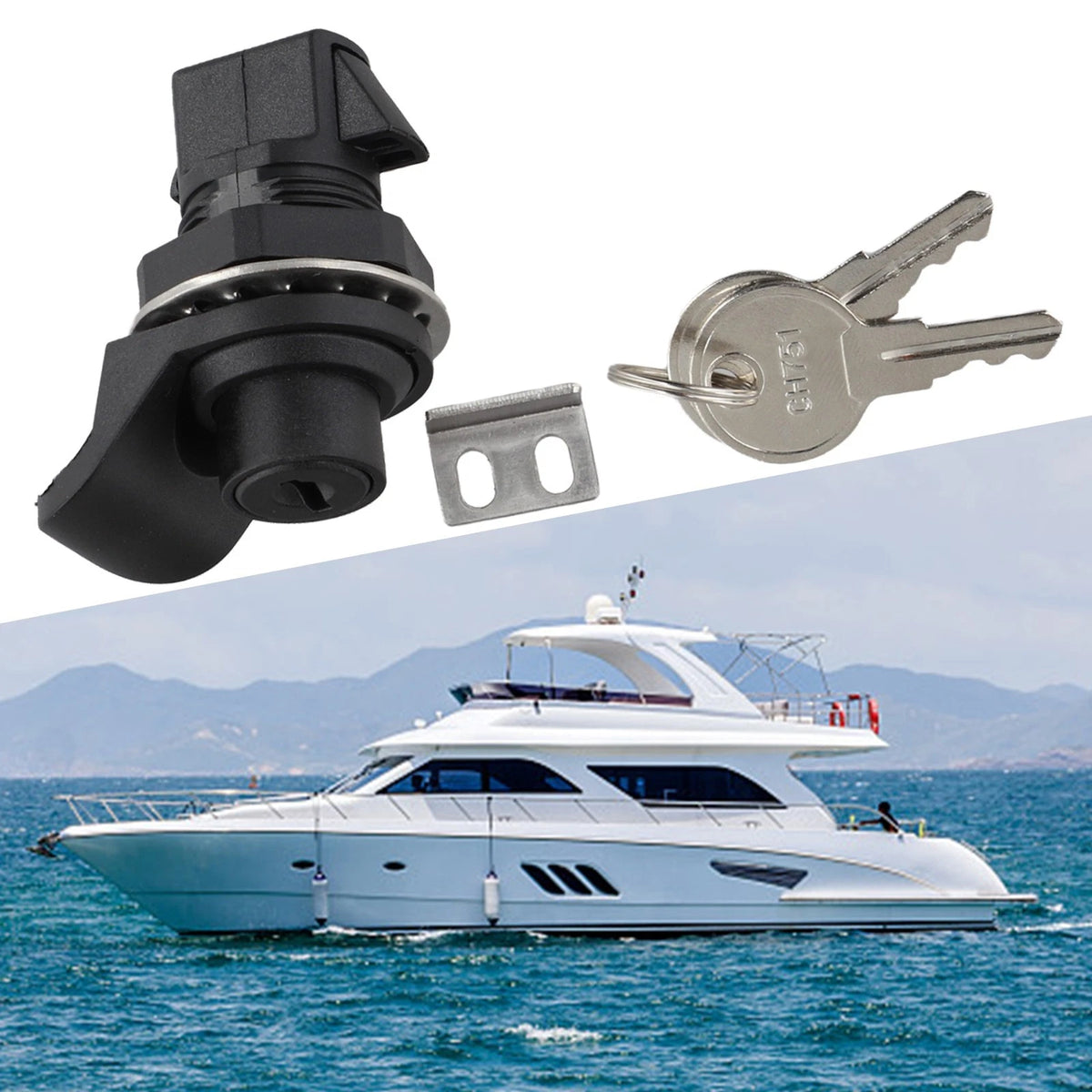 Sturdy Black Locking Latch for Marine Radio Boxes and Tool Applications