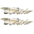 Malibu Boat Logo Decals 187613 - Sun Kicker Neutral Stickers (pair)