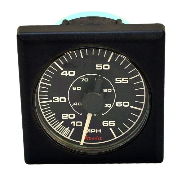 Faria Boat Speedometer SE9626 - Square Bezel 65 MPH 3 1/4 Inch Black