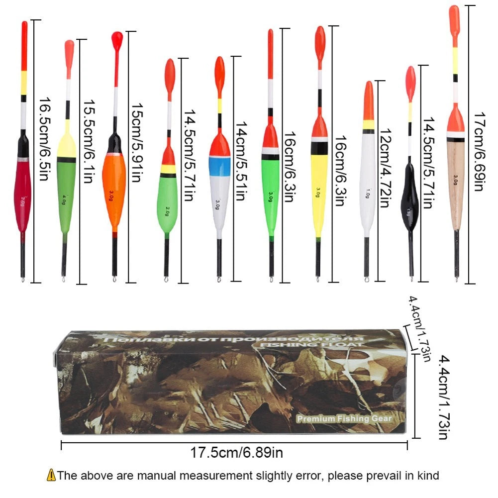 Premium Balsa Fishing Floats 10-20 Assorted for Sea Shore Applications