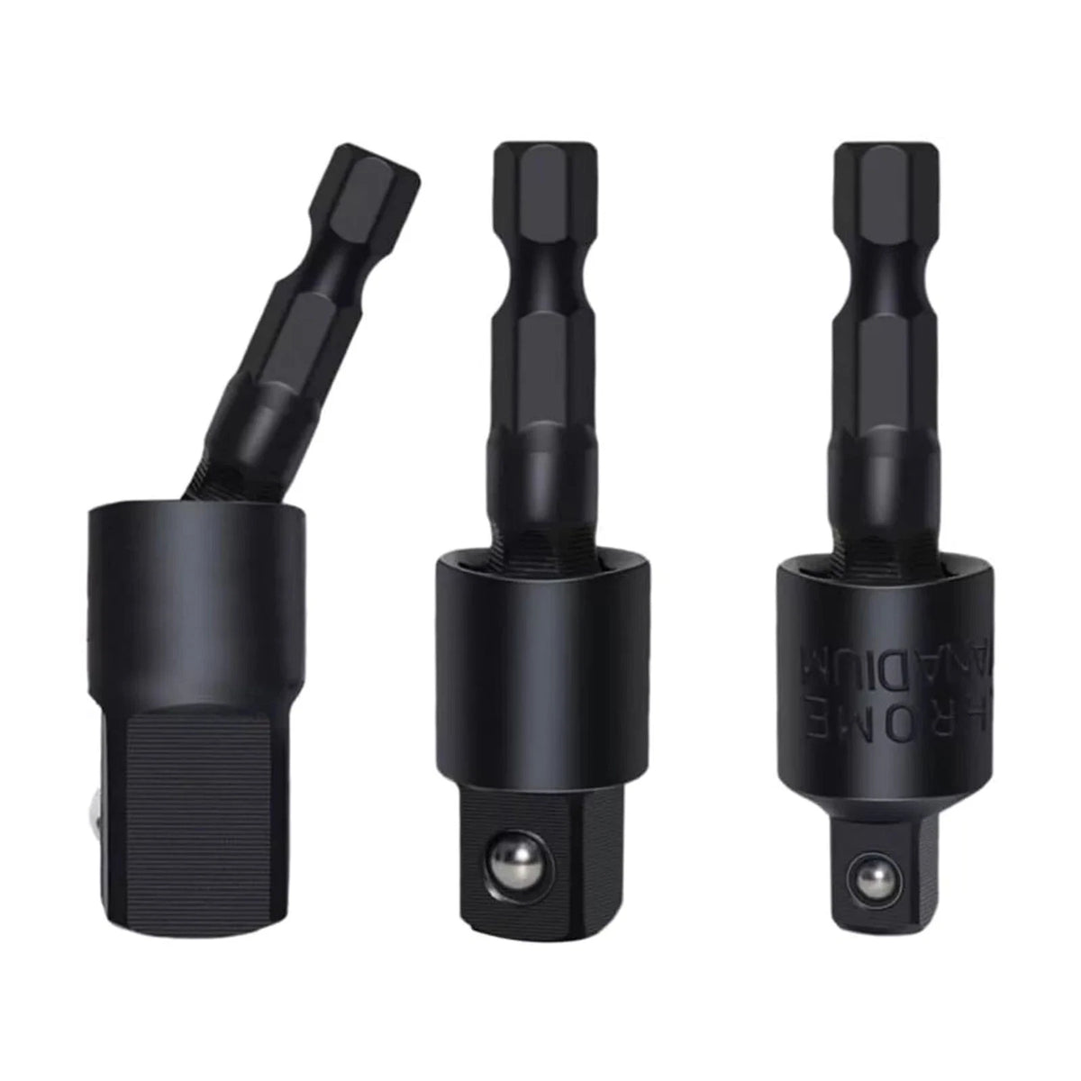 3pcs 1/4in Hex Shank Socket Adapter with a Protective Electroplated Layer