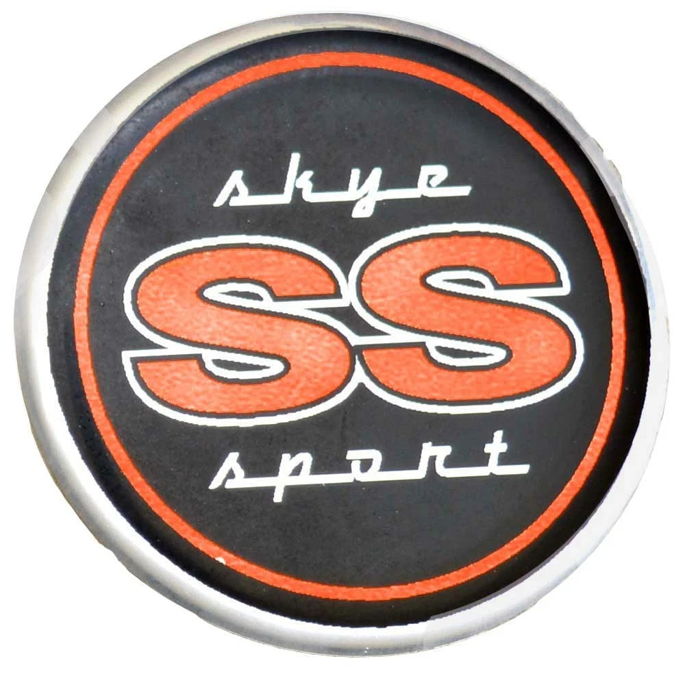 Skye Sport Boat Center Steering Wheel Sticker - Raised Black Orange