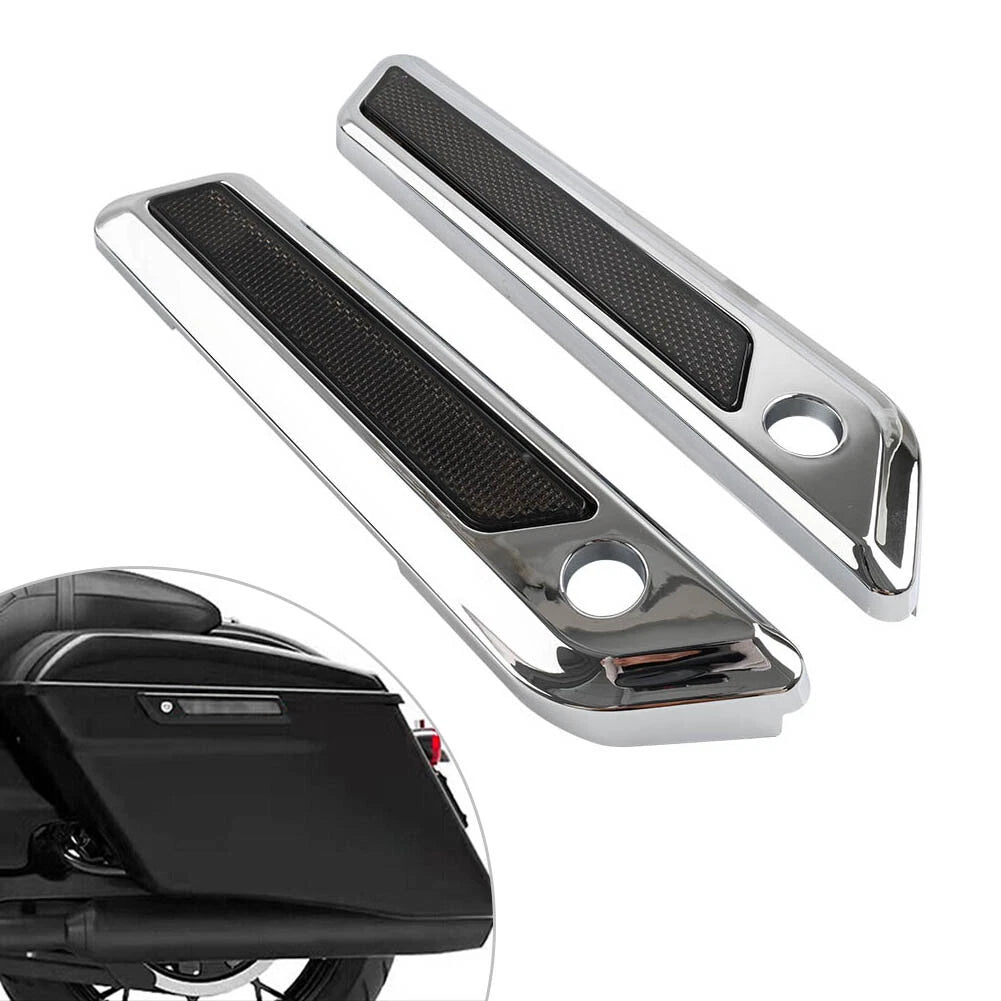2x Saddle Bag Hinge Latch Covers for Harley Touring Electra Glide Road King 14+
