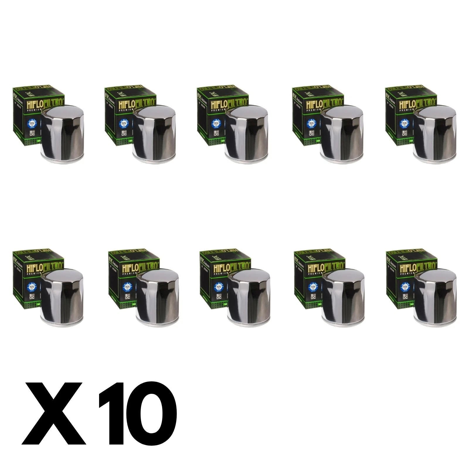 10 Pack Hiflo Chrome Oil Filter for Harley 1130 VRSCX V-Rod 2007