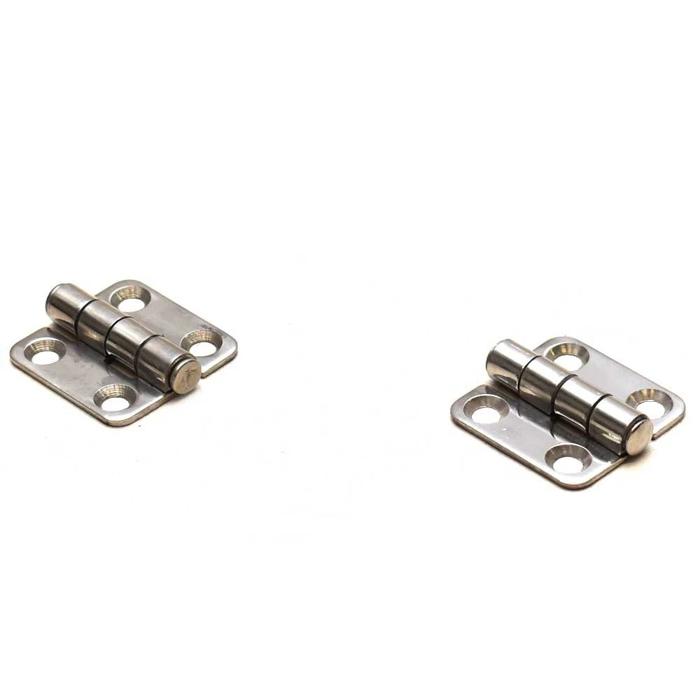 Boat Hinges with Cover Caps - 1 5/8 X 1 3/8 Inch Stainless (pair)