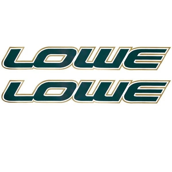 Lowe Boat Brand Decal - Green Gold Logo Stickers (pair)