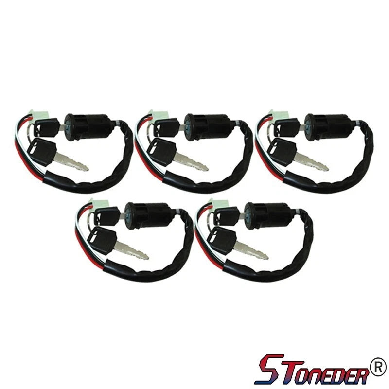 STONEDER 5x on Off Ignition Key Switch for Scooter 4 Wheeler Quad ATV Go Kart