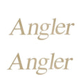 Crestliner Boat Decal Stickers - Angler 5 5/8 Inch Gold (pair)