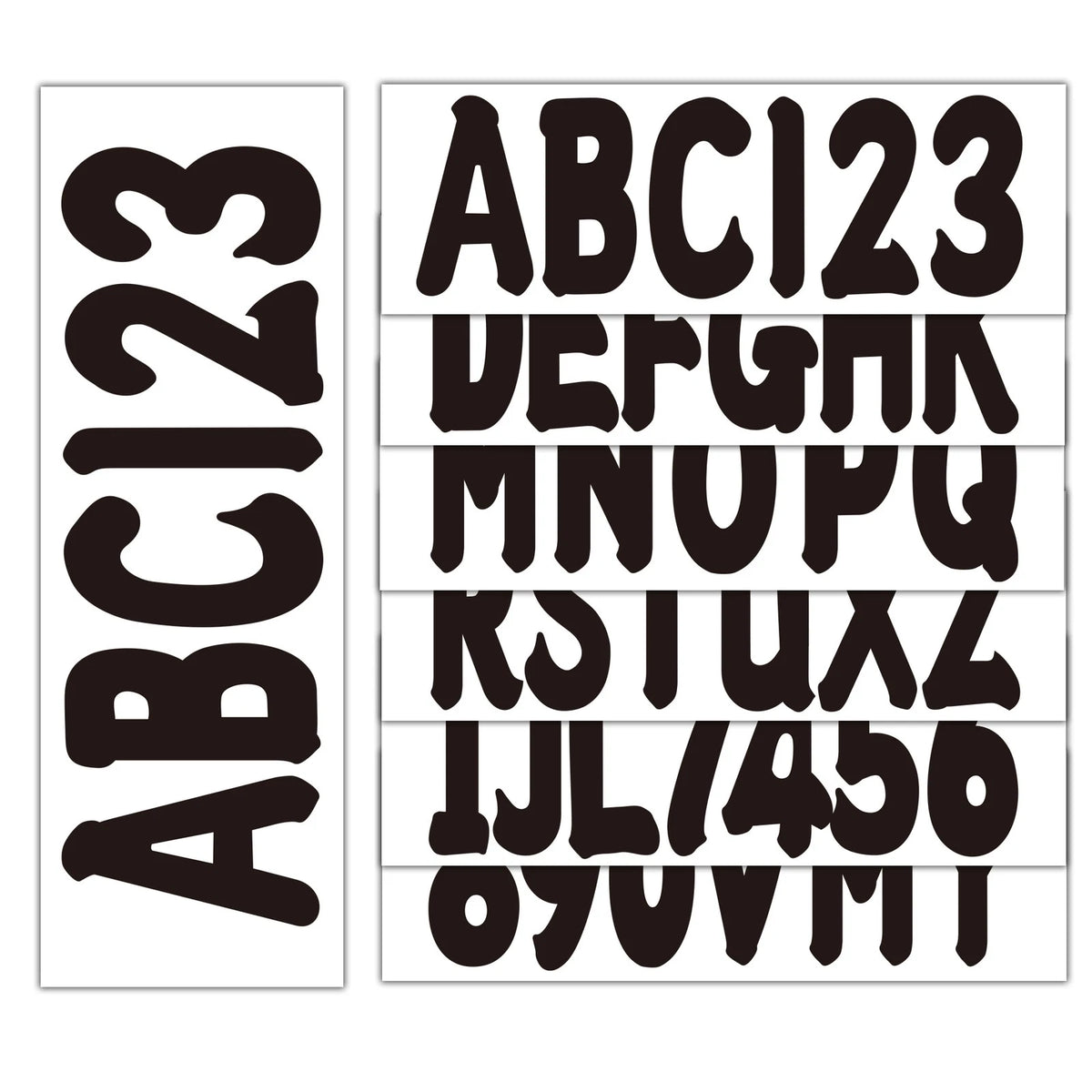 Decals Sticker for Boat Letters & Numbers Registration 4-Sets of A-Z & 0-9 Black