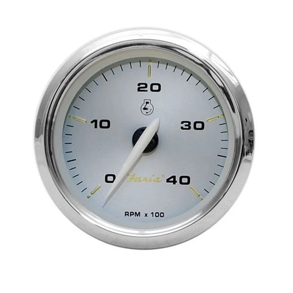 Faria Boat Tachometer Gauge TD9386A - Kronos Silver 3 1/4 Inch Volvo