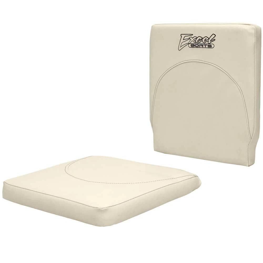 Excel Boat Seat Cushion Set - Off White Vinyl (2 Piece Set)