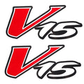 Tracker Boat Logo Decals 157815 - V-15 Red White Stickers (pair)